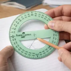 FABER CASTELL - Transportador 360 Grados Verde