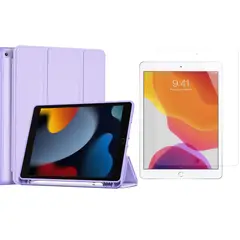 GENERICO - Forro Funda Smart Case Con Espacio De Pencil Para iPad air 1- air 2 + vidrio