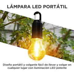 INNOVA - Lámpara Led Solar Portátil Recargable Luz Cálida Camping Emergencias Exterior