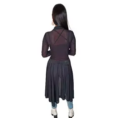 VIA7 - Blusón Largo de Malla y amarre cuello moño no incluye top