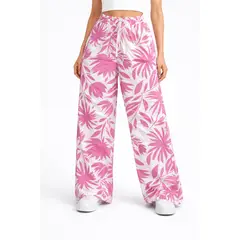 YOGA & GYM - Pantalon Palazzo Estampado con bolsillos Talla Unica