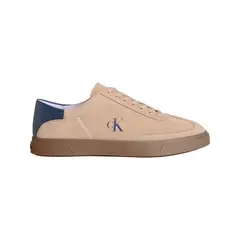 CALVIN KLEIN - Tenis beige de ante de perfil bajo