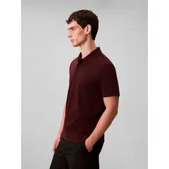 CALVIN KLEIN - Polo chocolate de algodón interlock