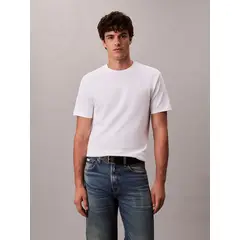 CALVIN KLEIN - Camiseta blanca de algodón interlock