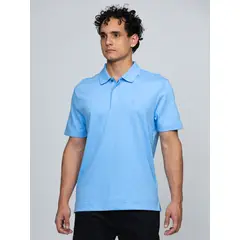 CALVIN KLEIN - Polo celeste de algodón interlock