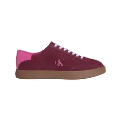 CALVIN KLEIN - Tenis rojo de ante de perfil bajo