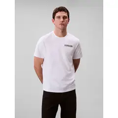 CALVIN KLEIN - Camiseta blanca de algodón con gráfico 3D
