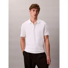 CALVIN KLEIN - Polo blanco de algodón interlock