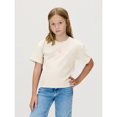 CALVIN KLEIN - Camiseta blanca Para Niña de corte boxy con logo estampado