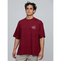 CALVIN KLEIN - Camiseta vino tinto con gráfico de monograma