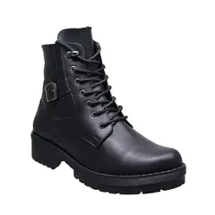 GENERICO - Botín De Amarrar Para Mujer Tacón Ancho 3 12