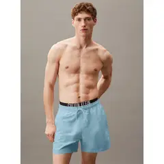 CALVIN KLEIN - Traje celeste de baño corto con cinturilla doble - Intense Power