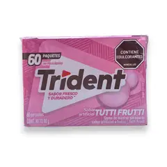 TRIDENT - Chicle Tutti Frutti X 60 unidades