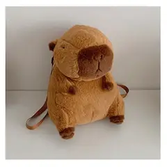 GENERICO - Mochila Peluche de Felpa Cafe con Forma de Capibara Animal