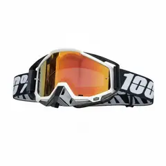 GENERICO - Goggles Motocross ARMEGA 100% Enduro MTB Off Road con Lente UV Antivaho negro blanco
