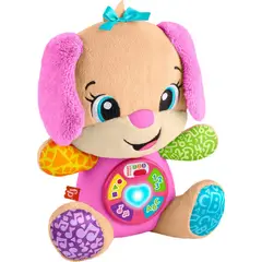 FISHER PRICE - Perrito Aprende Peluche Inglés Color Rosado