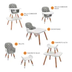 PRIORI - Silla Comedor Bebé 6 en 1 Mila Gris