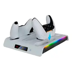 GENERICO - Cargador Dual para Mandos de PS5 Slim con Luz RGB