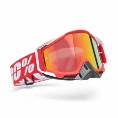 GENERICO - Gafas Motocross ARMEGA 100% Enduro MTB Off Road con Lente UV Antivaho negro rojo blanco