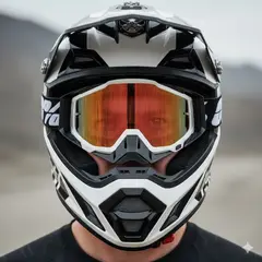 GENERICO - Gafas Goggles Motocross ARMEGA 100% Enduro MTB Off Road con Lente UV Antivaho BLANCO NEGRO