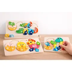 GENERICO - Rompecabezas Educativos Montessori Para Niños Pack De 3 Rompecabezas