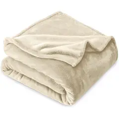 GENERICO - Cobija Manta Microfelpa Cama Doble-Queen Color Beige