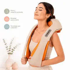 CLEAR - Masajeador cervical eléctrico recargable USB Cuello, hombros y espalda con calor