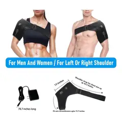 GENERICO - Hombrera Térmica Eléctrica Para Masajes Terapia Negro