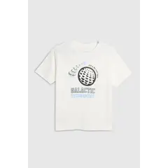 KOAJ - Camiseta college deportiva crema con manga corta Niño