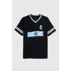 KOAJ - Camiseta cuello V azul intensa oversize de Looney Tunes Niño