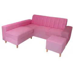 GENERICO - JUEGO DE SALA ITALIA ESTILO LINEAL ROSADO 5 PUESTOS