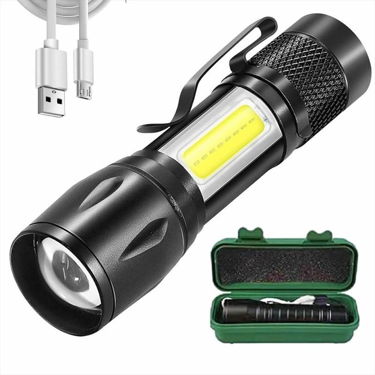 Linterna Lampara Tactica Militar Led Recargable + Estuche