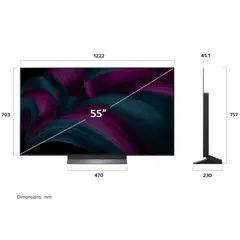 LG - Televisor OLED evo AI Smart TV 4K 55” C5 con Dolby Vision y Procesador α9 AI Gen8 OLED55C5ESA
