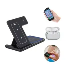 GENERICO - Cargador Inalambrico 3 en 1 Compatible Iphone para Escritorio