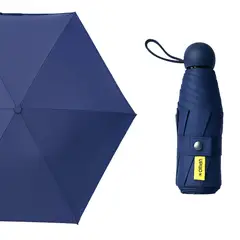GENERICO - Paraguas Azul Mini De Bolsillo Plegable Sombrilla + Protección Uv