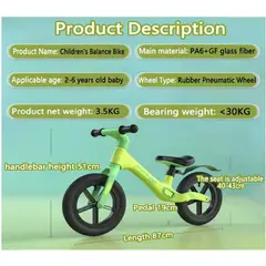 GENERICO - Bicicleta de Balance Infantil sin Pedales para Niños