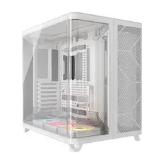 CORSAIR - Chassis PC AIR 5400 V.T. + 3 RS120R ARGB BLANCA - Torre Airflow Blanca para Builds Potentes