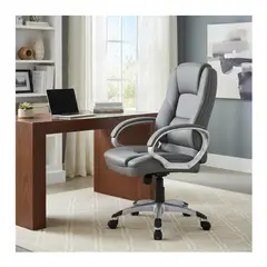 ERGONOMUS - Silla De Oficina Gerencial En Cuero Color Gris