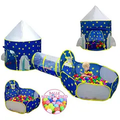 GENERICO - Carpa Castillo Con Túnel y Piscina De Pelotas