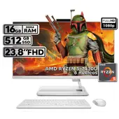 LENOVO - TODO EN UNO 24ALC6 RYZEN 5-7430U 16GB RAM 512GB SSD 24 FHD BLANCO