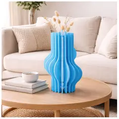 GENERICO - Florero Decorativo Azul Moderno para Flores Secas