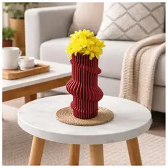 TIZZY DISEÑO - Florero Decorativo Rojo Moderno para Flores Secas