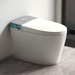 GENERICO - INODORO INTELIGENTE BIDET CALEFACCION SENSOR PROXIMIDAD TAPA NEGRA