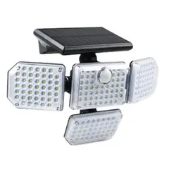 GENERICO - Reflector con Panel Solar x4 Lampara de Pared Led con Sensor Exterior