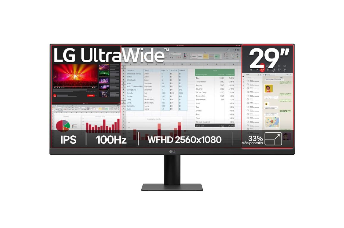 Monitor 29 Ultrawide WFHD IPS 100hz Negro 29U511A-BAWP