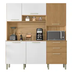 AKIVOY - Alacena Ferrara Plus 6P Castaño - Blanco Acanalada