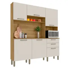 AKIVOY - Alacena Ferrara Plus 6P Castaño Beige Texturizado