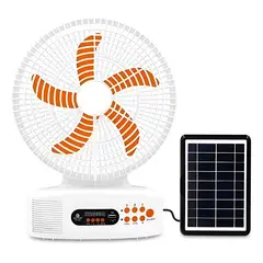 GENERICO - Ventilador Recargable Solar Bluetooth FM Parlante