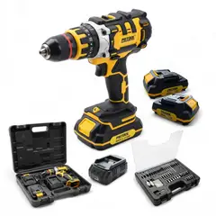 PROTOOL - Taladro Percutor Inalámbrico 13mm Prtool 36v +59 Accesorios Amarillo 110v 50hz60hz