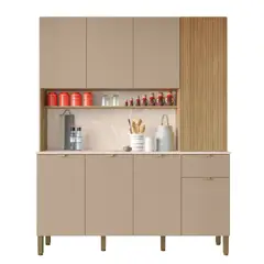 AKIVOY - Alacena Slow Acanalada 8P Castaño Beige